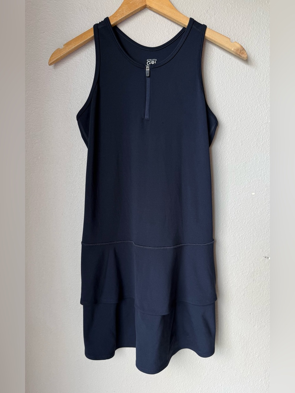 Athleta Girl Navy Blue Swing Dress Size XL/14 Buttery Soft Fabric Stretch